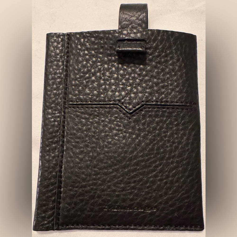 Mackage Black Pebbled Leather Unisex Passport Wallet EUC